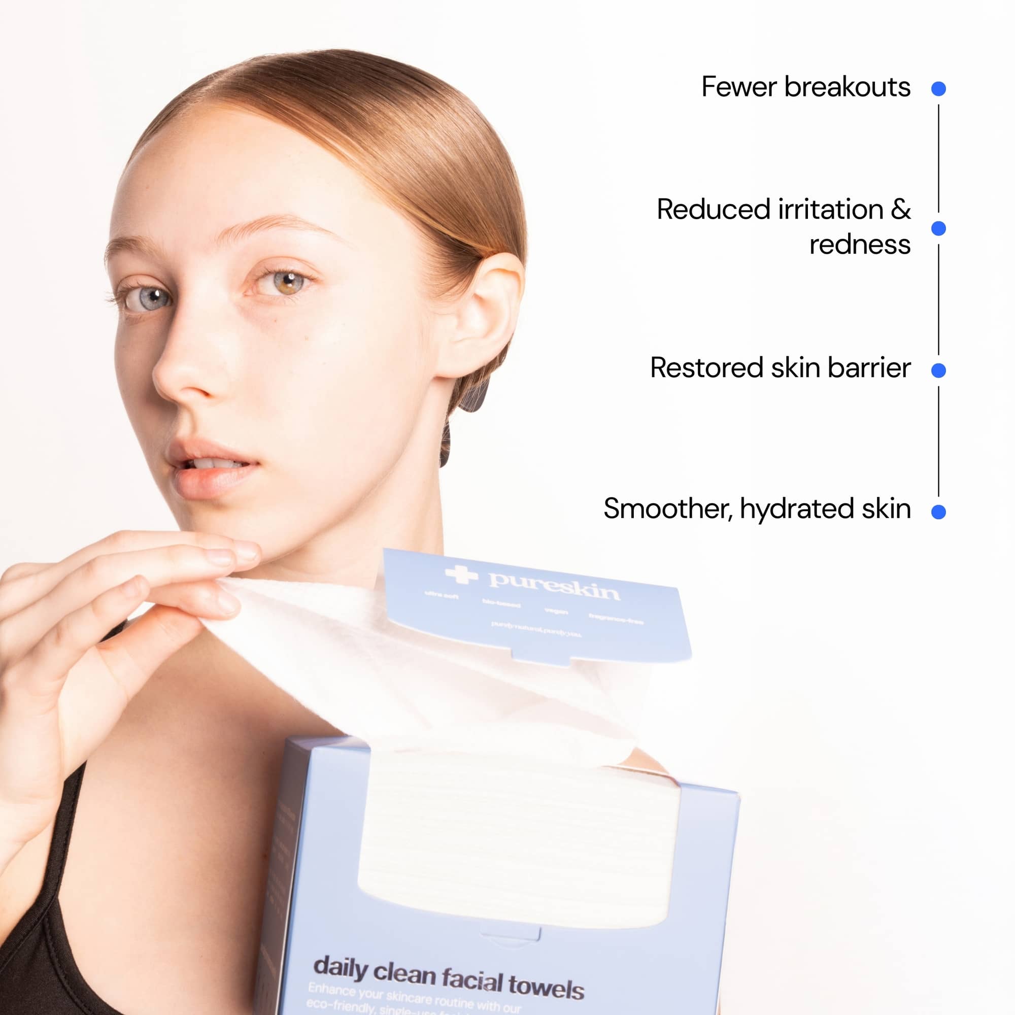 pureskin® daily clean facial towels
