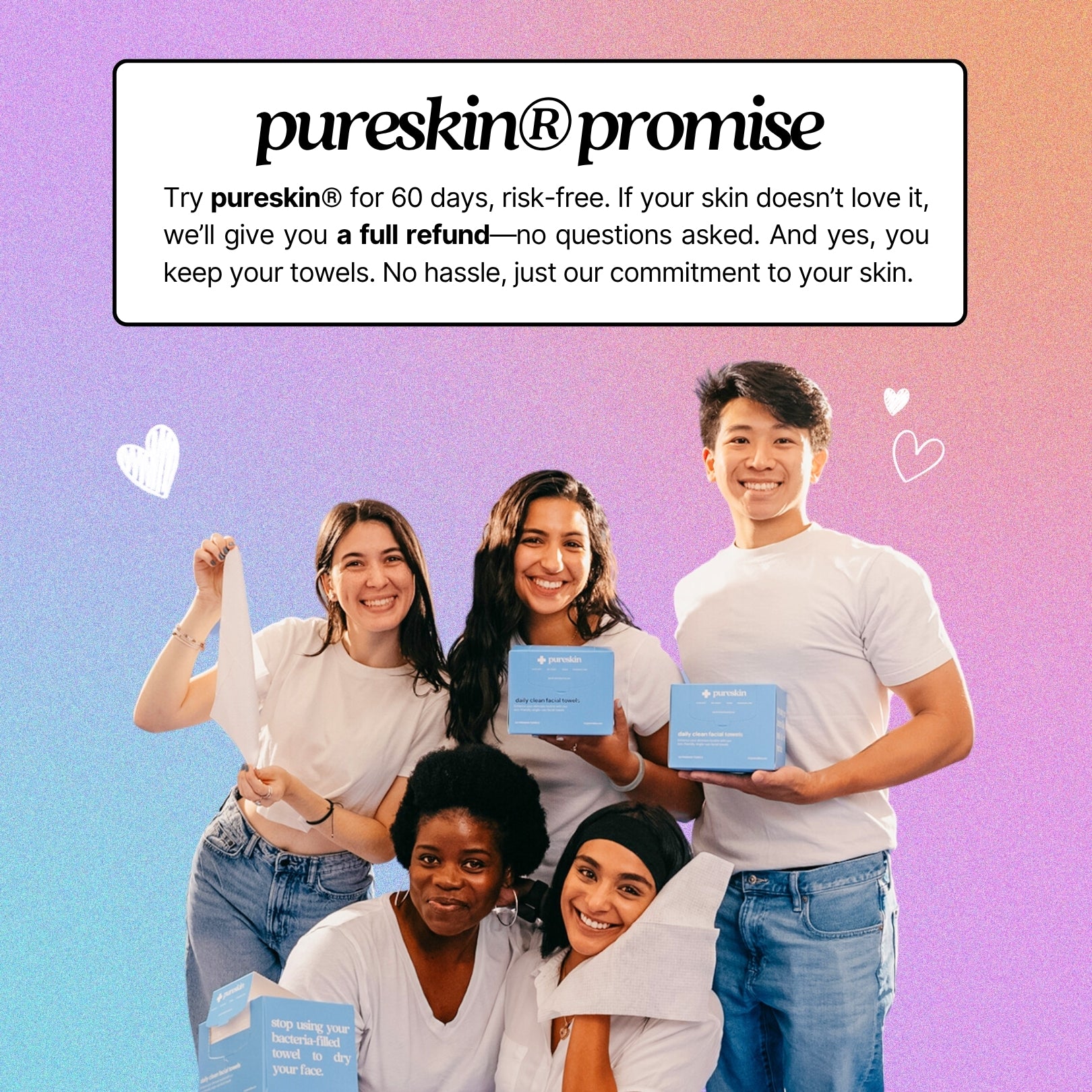 pureskin® daily clean facial towels