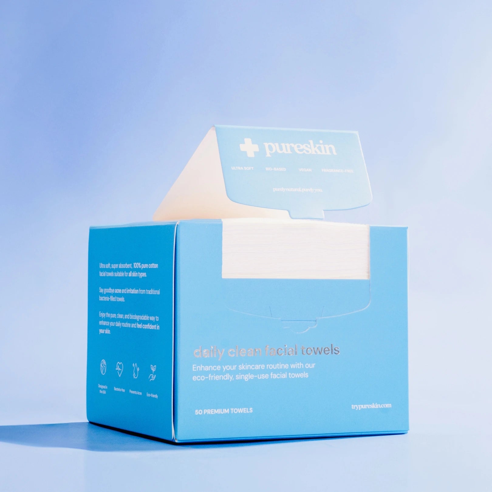 pureskin® daily clean facial towels